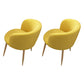 Modern Style Natural Iron Arm Chair Upholstered Side Chair for Dining Room Light Yellow 2 Piece Set Clearhalo 'Dining Chairs' 'Dining Tables & Seating' 'dining_chair' 'furn' 'furn_dining_chair' 'Furniture' 'furniture_dining_chair' 'Kitchen & Dining Furniture' 4839630