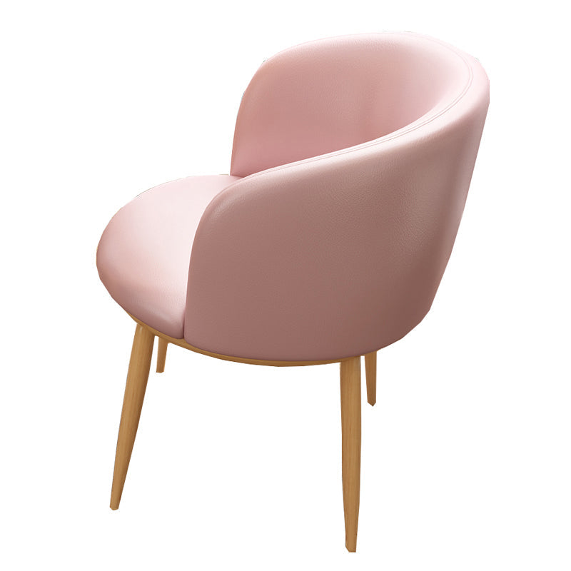 Modern Style Natural Iron Arm Chair Upholstered Side Chair for Dining Room Rose Bloom 1 Piece Clearhalo 'Dining Chairs' 'Dining Tables & Seating' 'dining_chair' 'furn' 'furn_dining_chair' 'Furniture' 'furniture_dining_chair' 'Kitchen & Dining Furniture' 4839632