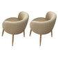 Modern Style Natural Iron Arm Chair Upholstered Side Chair for Dining Room Apricot 2 Piece Set Clearhalo 'Dining Chairs' 'Dining Tables & Seating' 'dining_chair' 'furn' 'furn_dining_chair' 'Furniture' 'furniture_dining_chair' 'Kitchen & Dining Furniture' 4839636