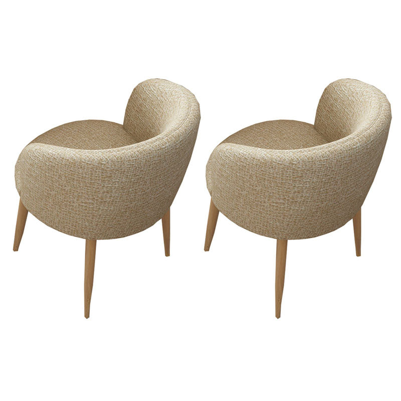 Modern Style Natural Iron Arm Chair Upholstered Side Chair for Dining Room Apricot 2 Piece Set Clearhalo 'Dining Chairs' 'Dining Tables & Seating' 'dining_chair' 'furn' 'furn_dining_chair' 'Furniture' 'furniture_dining_chair' 'Kitchen & Dining Furniture' 4839636