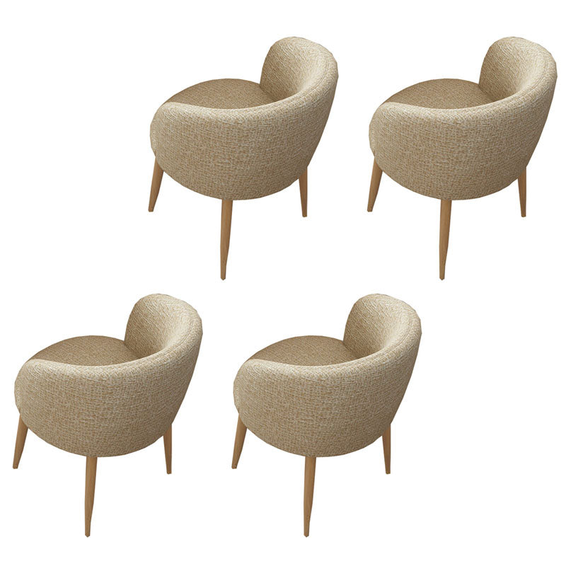 Modern Style Natural Iron Arm Chair Upholstered Side Chair for Dining Room Apricot 4 Piece Set Clearhalo 'Dining Chairs' 'Dining Tables & Seating' 'dining_chair' 'furn' 'furn_dining_chair' 'Furniture' 'furniture_dining_chair' 'Kitchen & Dining Furniture' 4839637