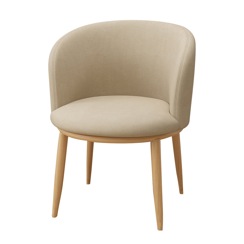 Modern Style Natural Iron Arm Chair Upholstered Side Chair for Dining Room Off-White 1 Piece Clearhalo 'Dining Chairs' 'Dining Tables & Seating' 'dining_chair' 'furn' 'furn_dining_chair' 'Furniture' 'furniture_dining_chair' 'Kitchen & Dining Furniture' 4839638