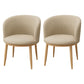 Modern Style Natural Iron Arm Chair Upholstered Side Chair for Dining Room Off-White 2 Piece Set Clearhalo 'Dining Chairs' 'Dining Tables & Seating' 'dining_chair' 'furn' 'furn_dining_chair' 'Furniture' 'furniture_dining_chair' 'Kitchen & Dining Furniture' 4839639