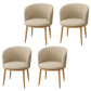 Modern Style Natural Iron Arm Chair Upholstered Side Chair for Dining Room Off-White 4 Piece Set Clearhalo 'Dining Chairs' 'Dining Tables & Seating' 'dining_chair' 'furn' 'furn_dining_chair' 'Furniture' 'furniture_dining_chair' 'Kitchen & Dining Furniture' 4839640