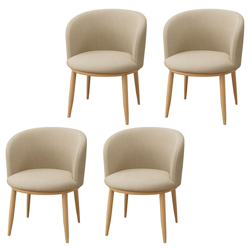 Modern Style Natural Iron Arm Chair Upholstered Side Chair for Dining Room Off-White 4 Piece Set Clearhalo 'Dining Chairs' 'Dining Tables & Seating' 'dining_chair' 'furn' 'furn_dining_chair' 'Furniture' 'furniture_dining_chair' 'Kitchen & Dining Furniture' 4839640