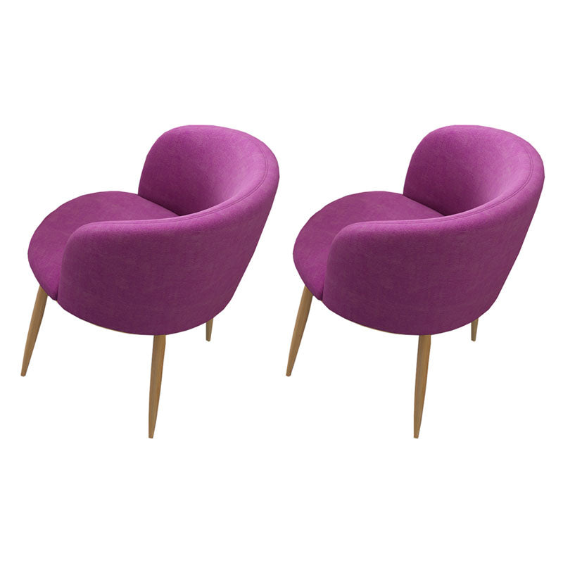 Modern Style Natural Iron Arm Chair Upholstered Side Chair for Dining Room Purple 2 Piece Set Clearhalo 'Dining Chairs' 'Dining Tables & Seating' 'dining_chair' 'furn' 'furn_dining_chair' 'Furniture' 'furniture_dining_chair' 'Kitchen & Dining Furniture' 4839642