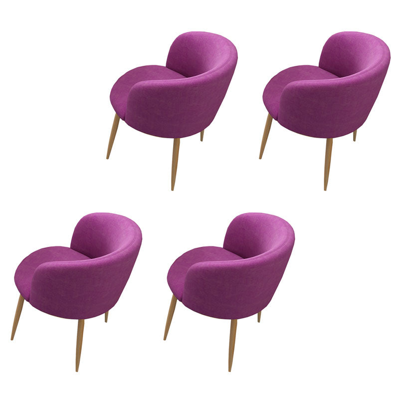 Modern Style Natural Iron Arm Chair Upholstered Side Chair for Dining Room Purple 4 Piece Set Clearhalo 'Dining Chairs' 'Dining Tables & Seating' 'dining_chair' 'furn' 'furn_dining_chair' 'Furniture' 'furniture_dining_chair' 'Kitchen & Dining Furniture' 4839643