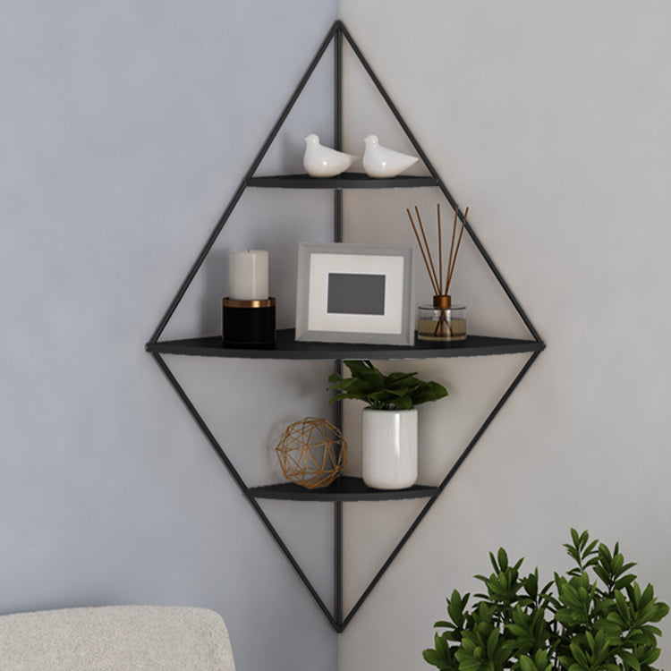 Iron Frame Wall Mounted Bookshelf Industrial Vertical Manufactured Wood Shelf Bookshelf 22"L x 10.6"W x 29.9"H Black Clearhalo 'Bookcases' 'furn' 'furn_bookcases' 'Furniture' 'furniture_bookcases' 'kitchen' 'kitchen_bookcases' 'Living Room Furniture' 'Office Furniture' 4844249