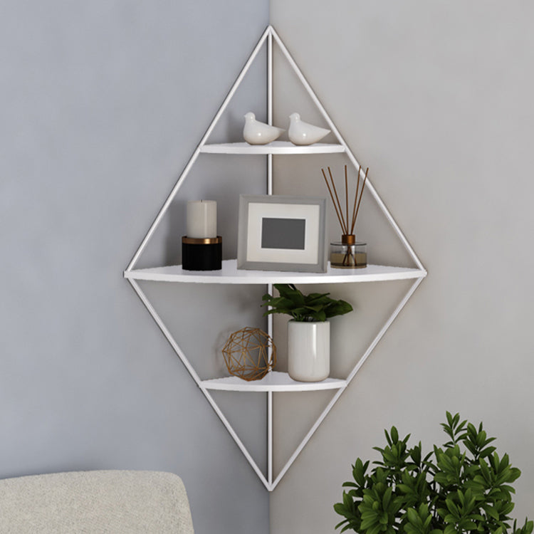 Iron Frame Wall Mounted Bookshelf Industrial Vertical Manufactured Wood Shelf Bookshelf 22"L x 10.6"W x 29.9"H White Clearhalo 'Bookcases' 'furn' 'furn_bookcases' 'Furniture' 'furniture_bookcases' 'kitchen' 'kitchen_bookcases' 'Living Room Furniture' 'Office Furniture' 4844254
