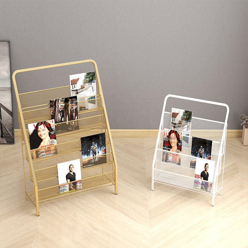 Metal Iron Contemporary Ladder Bookshelf Closed Back Vertical Bookshelf Clearhalo 'Bookcases' 'furn' 'furn_bookcases' 'Furniture' 'furniture_bookcases' 'kitchen' 'kitchen_bookcases' 'Living Room Furniture' 'Office Furniture' 4844258