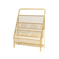 Metal Iron Contemporary Ladder Bookshelf Closed Back Vertical Bookshelf 16.9"L x 9.1"W x 25.2"H Gold Clearhalo 'Bookcases' 'furn' 'furn_bookcases' 'Furniture' 'furniture_bookcases' 'kitchen' 'kitchen_bookcases' 'Living Room Furniture' 'Office Furniture' 4844265