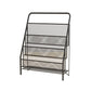 Metal Iron Contemporary Ladder Bookshelf Closed Back Vertical Bookshelf 16.9"L x 9.1"W x 25.2"H Black Clearhalo 'Bookcases' 'furn' 'furn_bookcases' 'Furniture' 'furniture_bookcases' 'kitchen' 'kitchen_bookcases' 'Living Room Furniture' 'Office Furniture' 4844267