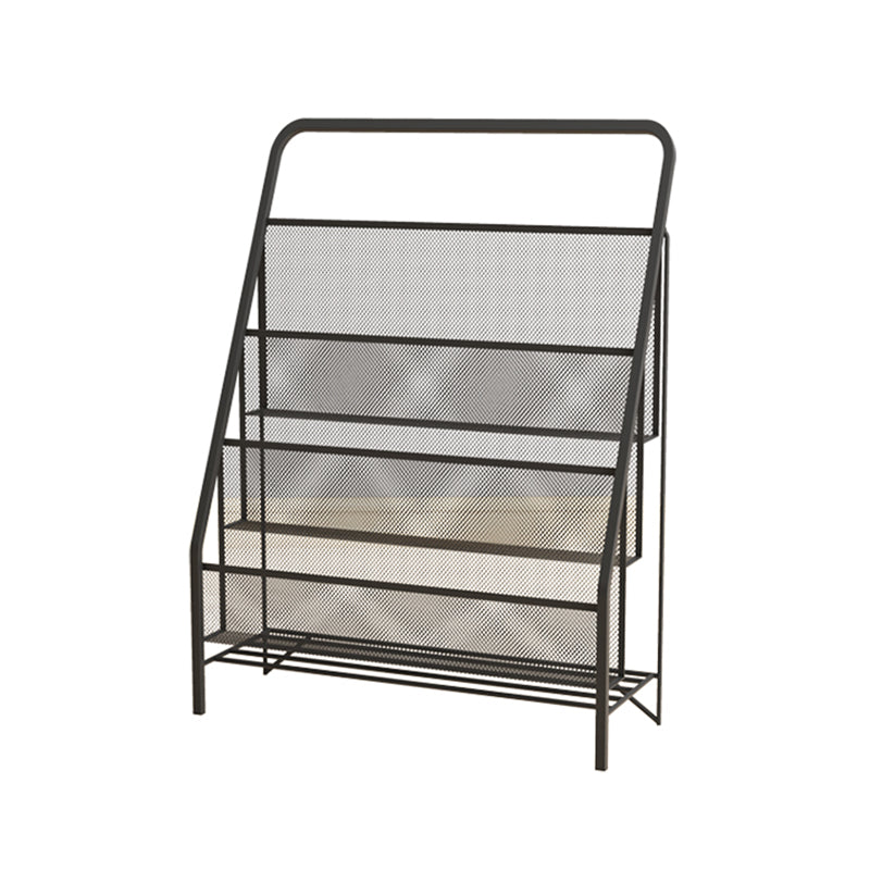 Metal Iron Contemporary Ladder Bookshelf Closed Back Vertical Bookshelf 16.9"L x 9.1"W x 25.2"H Black Clearhalo 'Bookcases' 'furn' 'furn_bookcases' 'Furniture' 'furniture_bookcases' 'kitchen' 'kitchen_bookcases' 'Living Room Furniture' 'Office Furniture' 4844267