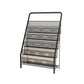 Metal Iron Contemporary Ladder Bookshelf Closed Back Vertical Bookshelf 22.4"L x 13"W x 34.3"H Black Clearhalo 'Bookcases' 'furn' 'furn_bookcases' 'Furniture' 'furniture_bookcases' 'kitchen' 'kitchen_bookcases' 'Living Room Furniture' 'Office Furniture' 4844268