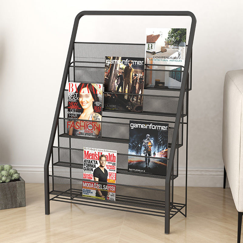 Metal Iron Contemporary Ladder Bookshelf Closed Back Vertical Bookshelf Clearhalo 'Bookcases' 'furn' 'furn_bookcases' 'Furniture' 'furniture_bookcases' 'kitchen' 'kitchen_bookcases' 'Living Room Furniture' 'Office Furniture' 4844269