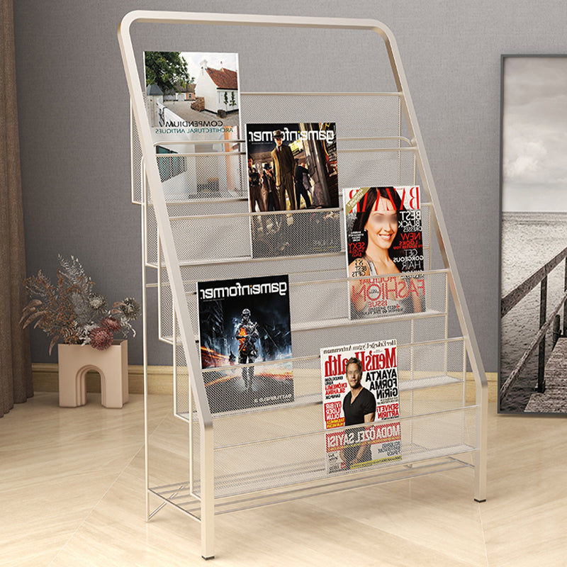 Metal Iron Contemporary Ladder Bookshelf Closed Back Vertical Bookshelf Clearhalo 'Bookcases' 'furn' 'furn_bookcases' 'Furniture' 'furniture_bookcases' 'kitchen' 'kitchen_bookcases' 'Living Room Furniture' 'Office Furniture' 4844271