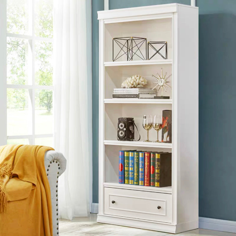 Scandinavian Style Bookcase with Drawers White Shelf Bookcase for Home and Office Clearhalo 'Bookcases' 'furn' 'furn_bookcases' 'Furniture' 'furniture_bookcases' 'kitchen' 'kitchen_bookcases' 'Living Room Furniture' 'Office Furniture' 4844286