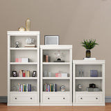 Scandinavian Style Bookcase with Drawers White Shelf Bookcase for Home and Office Clearhalo 'Bookcases' 'furn' 'furn_bookcases' 'Furniture' 'furniture_bookcases' 'kitchen' 'kitchen_bookcases' 'Living Room Furniture' 'Office Furniture' 4844287