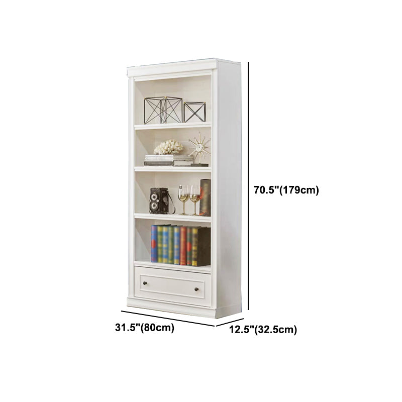 Scandinavian Style Bookcase with Drawers White Shelf Bookcase for Home and Office Clearhalo 'Bookcases' 'furn' 'furn_bookcases' 'Furniture' 'furniture_bookcases' 'kitchen' 'kitchen_bookcases' 'Living Room Furniture' 'Office Furniture' 4844289