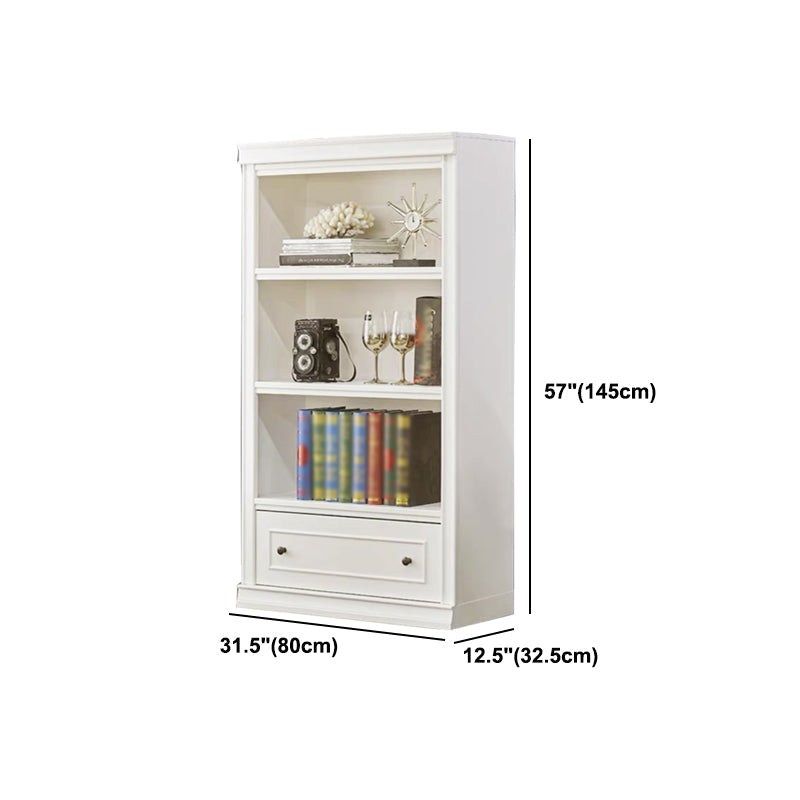 Scandinavian Style Bookcase with Drawers White Shelf Bookcase for Home and Office Clearhalo 'Bookcases' 'furn' 'furn_bookcases' 'Furniture' 'furniture_bookcases' 'kitchen' 'kitchen_bookcases' 'Living Room Furniture' 'Office Furniture' 4844294