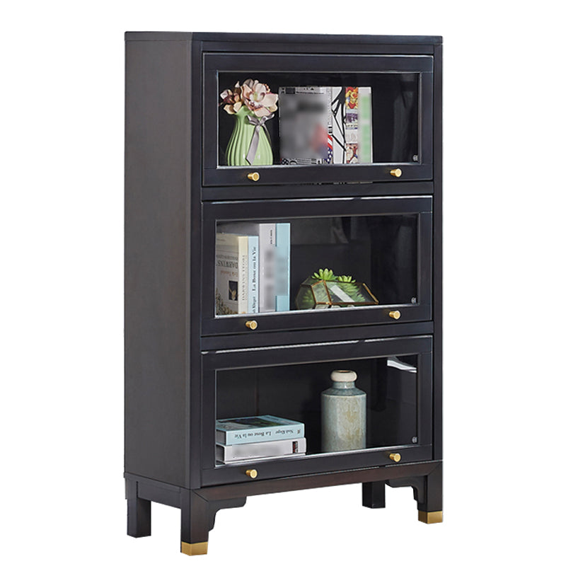 Glam Style Standard Bookshelf Solid Wood Shelf Bookcase with Doors 31.5"L x 11.8"W x 50.4"H Clearhalo 'Bookcases' 'furn' 'furn_bookcases' 'Furniture' 'furniture_bookcases' 'kitchen' 'kitchen_bookcases' 'Living Room Furniture' 'Office Furniture' 4844308