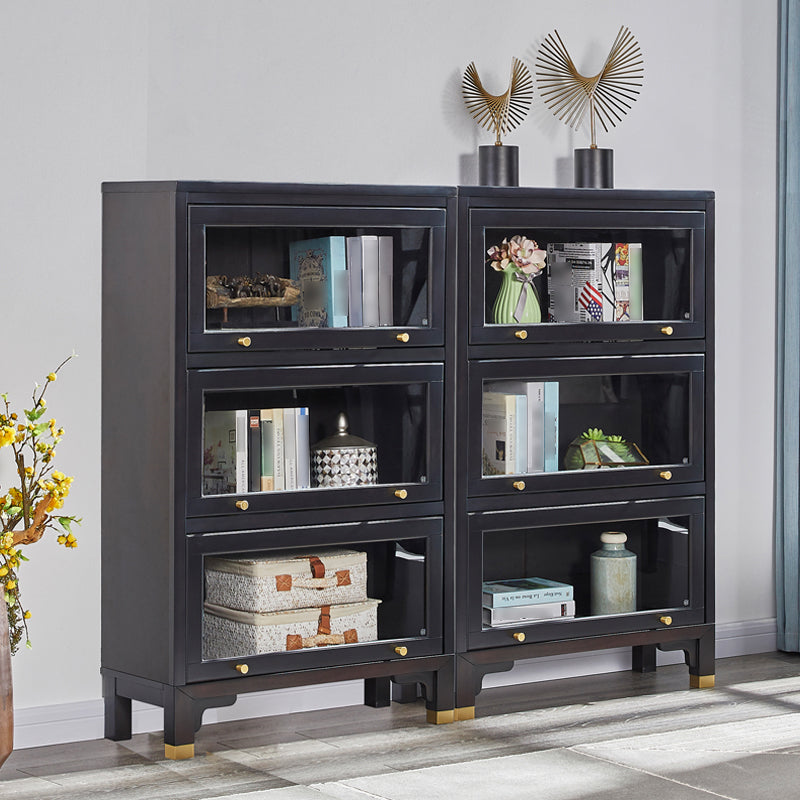 Glam Style Standard Bookshelf Solid Wood Shelf Bookcase with Doors Clearhalo 'Bookcases' 'furn' 'furn_bookcases' 'Furniture' 'furniture_bookcases' 'kitchen' 'kitchen_bookcases' 'Living Room Furniture' 'Office Furniture' 4844309