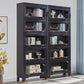 Glam Style Standard Bookshelf Solid Wood Shelf Bookcase with Doors Clearhalo 'Bookcases' 'furn' 'furn_bookcases' 'Furniture' 'furniture_bookcases' 'kitchen' 'kitchen_bookcases' 'Living Room Furniture' 'Office Furniture' 4844312