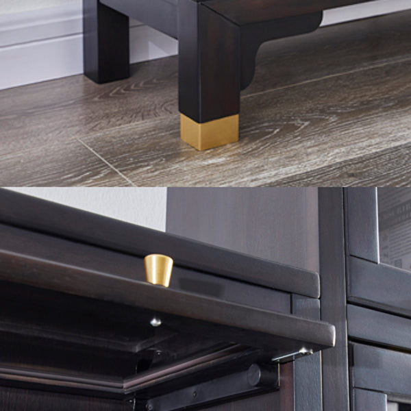 Glam Style Standard Bookshelf Solid Wood Shelf Bookcase with Doors Clearhalo 'Bookcases' 'furn' 'furn_bookcases' 'Furniture' 'furniture_bookcases' 'kitchen' 'kitchen_bookcases' 'Living Room Furniture' 'Office Furniture' 4844315