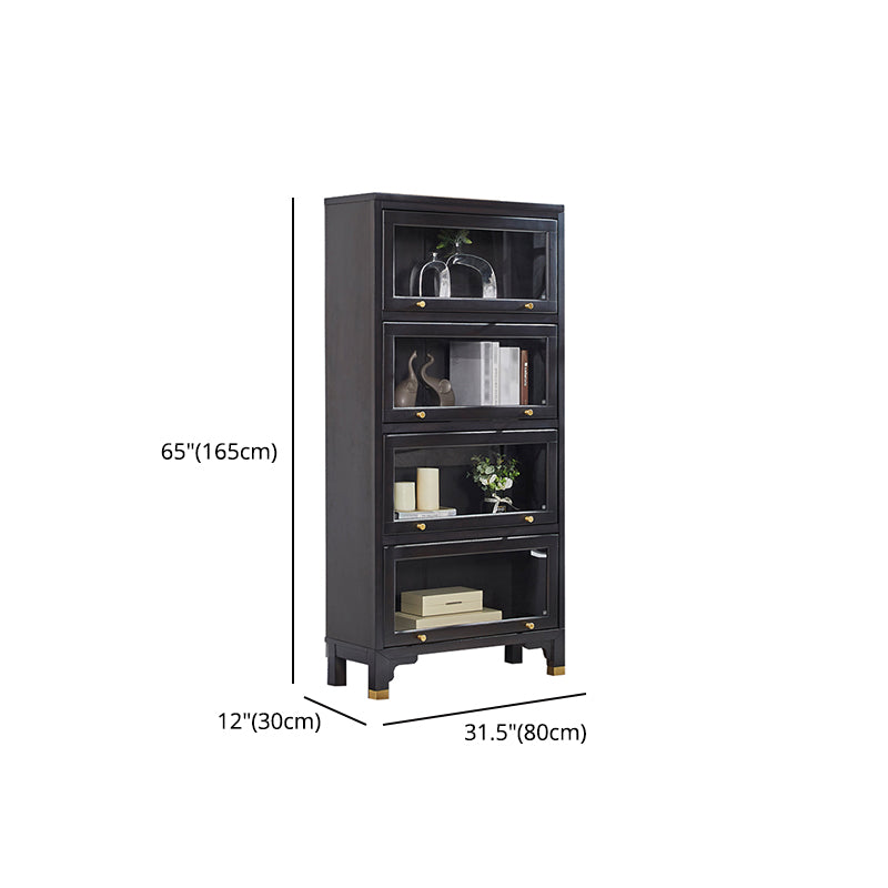 Glam Style Standard Bookshelf Solid Wood Shelf Bookcase with Doors Clearhalo 'Bookcases' 'furn' 'furn_bookcases' 'Furniture' 'furniture_bookcases' 'kitchen' 'kitchen_bookcases' 'Living Room Furniture' 'Office Furniture' 4844325