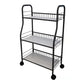 Industrial Style Steel Bookshelf Open Shelf Bookcase with Caster Wheels 20.5"L x 10.2"W x 31.5"H Black Clearhalo 'Bookcases' 'furn' 'furn_bookcases' 'Furniture' 'furniture_bookcases' 'kitchen' 'kitchen_bookcases' 'Living Room Furniture' 'Office Furniture' 4844328