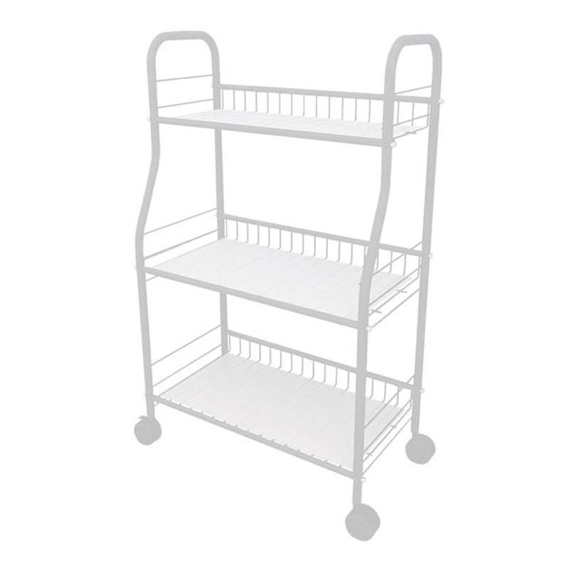 Industrial Style Steel Bookshelf Open Shelf Bookcase with Caster Wheels 20.5"L x 10.2"W x 31.5"H White Clearhalo 'Bookcases' 'furn' 'furn_bookcases' 'Furniture' 'furniture_bookcases' 'kitchen' 'kitchen_bookcases' 'Living Room Furniture' 'Office Furniture' 4844329