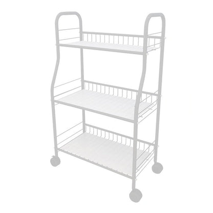 Industrial Style Steel Bookshelf Open Shelf Bookcase with Caster Wheels 20.5"L x 10.2"W x 31.5"H White Clearhalo 'Bookcases' 'furn' 'furn_bookcases' 'Furniture' 'furniture_bookcases' 'kitchen' 'kitchen_bookcases' 'Living Room Furniture' 'Office Furniture' 4844329