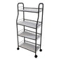 Industrial Style Steel Bookshelf Open Shelf Bookcase with Caster Wheels 20.5"L x 10.2"W x 43.3"H Black Clearhalo 'Bookcases' 'furn' 'furn_bookcases' 'Furniture' 'furniture_bookcases' 'kitchen' 'kitchen_bookcases' 'Living Room Furniture' 'Office Furniture' 4844331