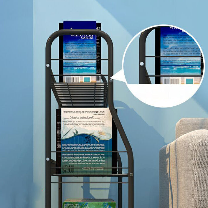 Industrial Style Steel Bookshelf Open Shelf Bookcase with Caster Wheels Clearhalo 'Bookcases' 'furn' 'furn_bookcases' 'Furniture' 'furniture_bookcases' 'kitchen' 'kitchen_bookcases' 'Living Room Furniture' 'Office Furniture' 4844339