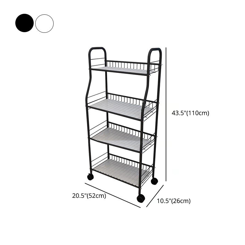 Industrial Style Steel Bookshelf Open Shelf Bookcase with Caster Wheels Clearhalo 'Bookcases' 'furn' 'furn_bookcases' 'Furniture' 'furniture_bookcases' 'kitchen' 'kitchen_bookcases' 'Living Room Furniture' 'Office Furniture' 4844345