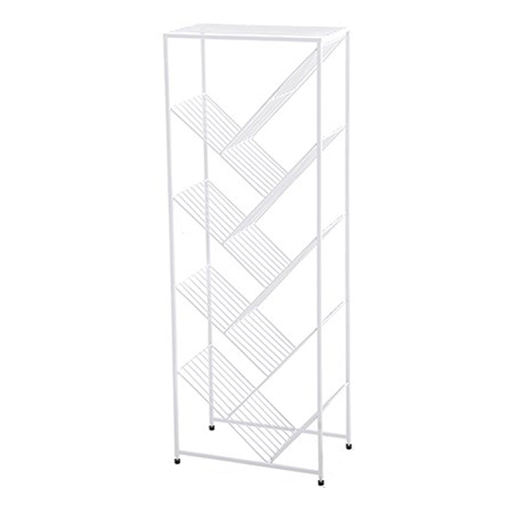 Invisible Bookshelf Open Back Contemporary Style Bookcase for Home and Office 15.7"L x 9.8"W x 44.1"H White Clearhalo 'Bookcases' 'furn' 'furn_bookcases' 'Furniture' 'furniture_bookcases' 'kitchen' 'kitchen_bookcases' 'Living Room Furniture' 'Office Furniture' 4844352