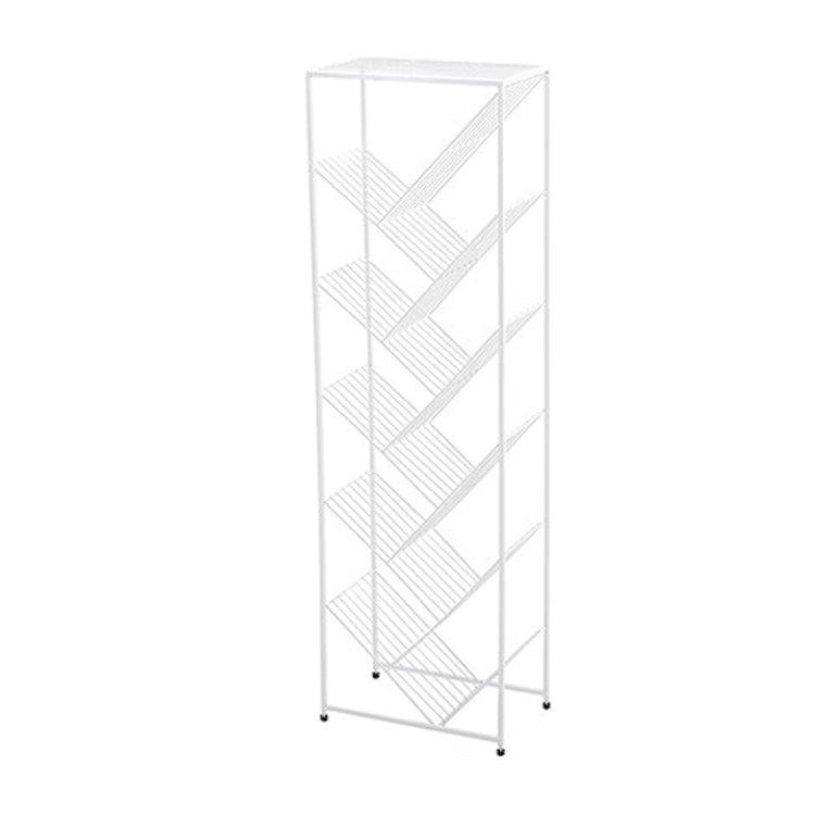 Invisible Bookshelf Open Back Contemporary Style Bookcase for Home and Office 15.7"L x 9.8"W x 52"H White Clearhalo 'Bookcases' 'furn' 'furn_bookcases' 'Furniture' 'furniture_bookcases' 'kitchen' 'kitchen_bookcases' 'Living Room Furniture' 'Office Furniture' 4844354