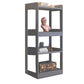 Contemporary Vertical Etagere Bookshelf Gray and Black Rubber Wood Bookshelf 25.2"L x 11.8"W x 49.6"H Grey Clearhalo 'Bookcases' 'furn' 'furn_bookcases' 'Furniture' 'furniture_bookcases' 'kitchen' 'kitchen_bookcases' 'Living Room Furniture' 'Office Furniture' 4844381