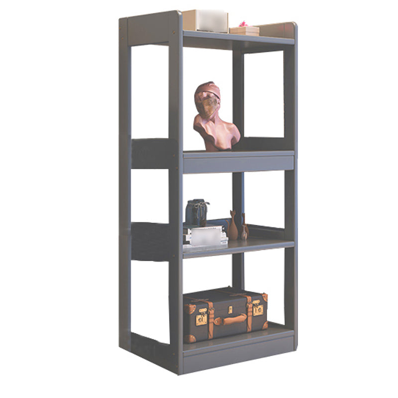 Contemporary Vertical Etagere Bookshelf Gray and Black Rubber Wood Bookshelf 25.2"L x 11.8"W x 49.6"H Grey Clearhalo 'Bookcases' 'furn' 'furn_bookcases' 'Furniture' 'furniture_bookcases' 'kitchen' 'kitchen_bookcases' 'Living Room Furniture' 'Office Furniture' 4844381
