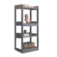 Contemporary Vertical Etagere Bookshelf Gray and Black Rubber Wood Bookshelf Clearhalo 'Bookcases' 'furn' 'furn_bookcases' 'Furniture' 'furniture_bookcases' 'kitchen' 'kitchen_bookcases' 'Living Room Furniture' 'Office Furniture' 4844382