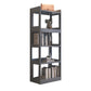 Contemporary Vertical Etagere Bookshelf Gray and Black Rubber Wood Bookshelf 25.2"L x 11.8"W x 63"H Grey Clearhalo 'Bookcases' 'furn' 'furn_bookcases' 'Furniture' 'furniture_bookcases' 'kitchen' 'kitchen_bookcases' 'Living Room Furniture' 'Office Furniture' 4844383