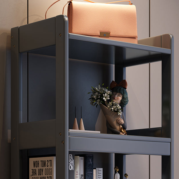 Contemporary Vertical Etagere Bookshelf Gray and Black Rubber Wood Bookshelf Clearhalo 'Bookcases' 'furn' 'furn_bookcases' 'Furniture' 'furniture_bookcases' 'kitchen' 'kitchen_bookcases' 'Living Room Furniture' 'Office Furniture' 4844384