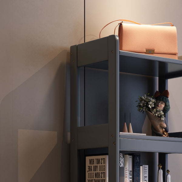 Contemporary Vertical Etagere Bookshelf Gray and Black Rubber Wood Bookshelf Clearhalo 'Bookcases' 'furn' 'furn_bookcases' 'Furniture' 'furniture_bookcases' 'kitchen' 'kitchen_bookcases' 'Living Room Furniture' 'Office Furniture' 4844385