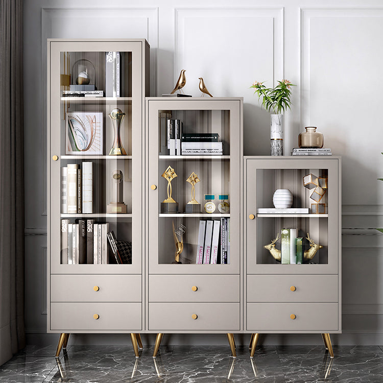 Glam Style Bookshelf Standard Closed Back Shelf Bookcase With Cabinet Clearhalo 'Bookcases' 'furn' 'furn_bookcases' 'Furniture' 'furniture_bookcases' 'kitchen' 'kitchen_bookcases' 'Living Room Furniture' 'Office Furniture' 4844389