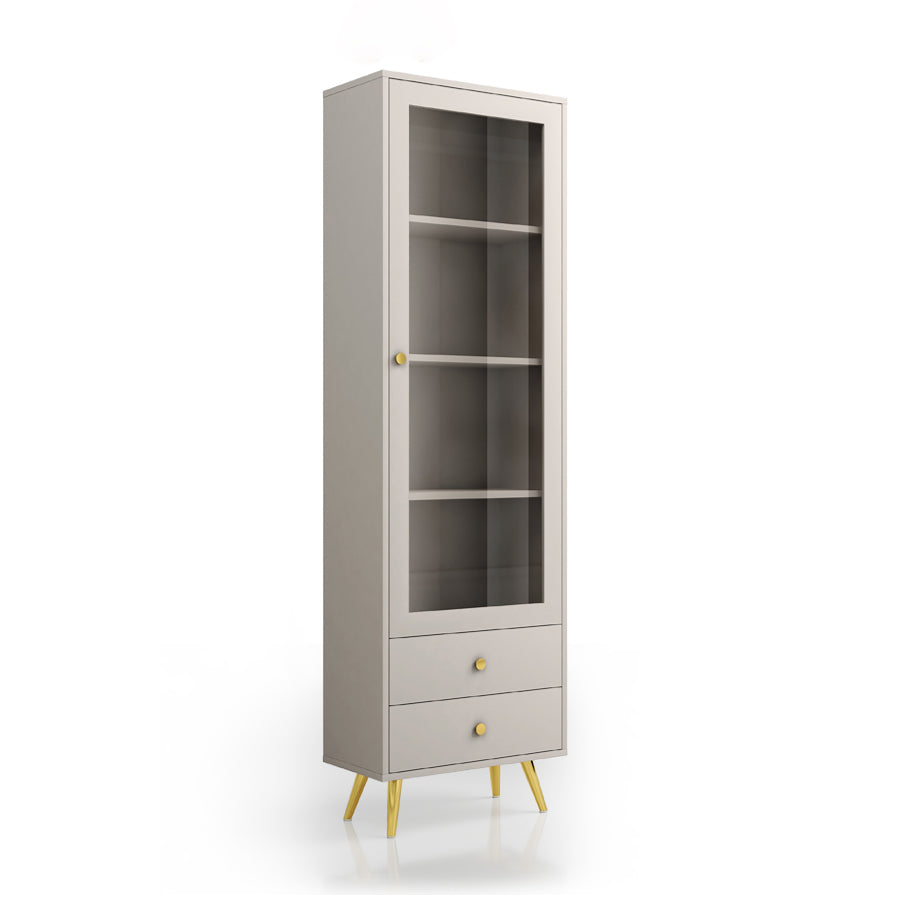 Glam Style Bookshelf Standard Closed Back Shelf Bookcase With Cabinet Clearhalo 'Bookcases' 'furn' 'furn_bookcases' 'Furniture' 'furniture_bookcases' 'kitchen' 'kitchen_bookcases' 'Living Room Furniture' 'Office Furniture' 4844397