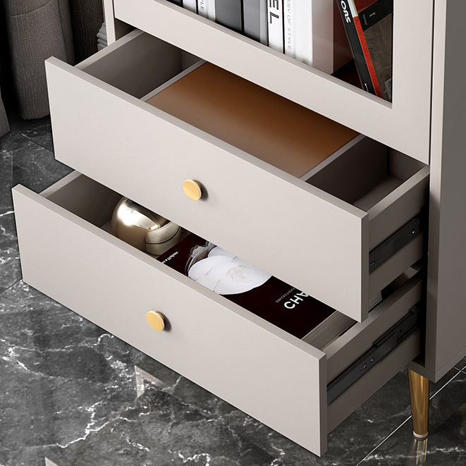 Glam Style Bookshelf Standard Closed Back Shelf Bookcase With Cabinet Clearhalo 'Bookcases' 'furn' 'furn_bookcases' 'Furniture' 'furniture_bookcases' 'kitchen' 'kitchen_bookcases' 'Living Room Furniture' 'Office Furniture' 4844399