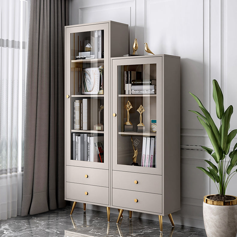 Glam Style Bookshelf Standard Closed Back Shelf Bookcase With Cabinet Clearhalo 'Bookcases' 'furn' 'furn_bookcases' 'Furniture' 'furniture_bookcases' 'kitchen' 'kitchen_bookcases' 'Living Room Furniture' 'Office Furniture' 4844402