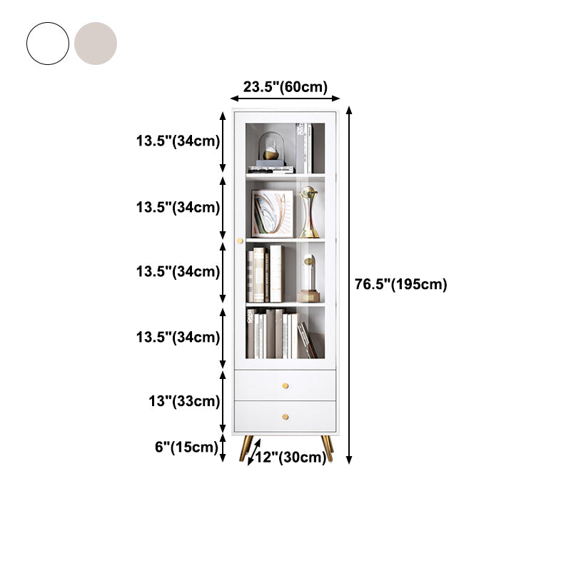 Glam Style Bookshelf Standard Closed Back Shelf Bookcase With Cabinet Clearhalo 'Bookcases' 'furn' 'furn_bookcases' 'Furniture' 'furniture_bookcases' 'kitchen' 'kitchen_bookcases' 'Living Room Furniture' 'Office Furniture' 4844407