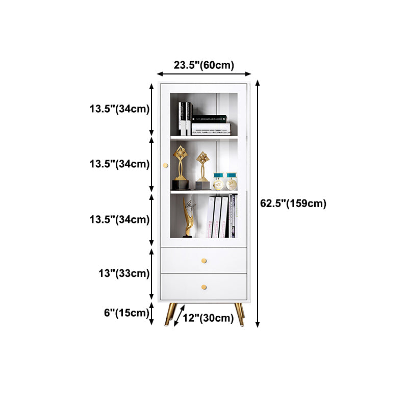 Glam Style Bookshelf Standard Closed Back Shelf Bookcase With Cabinet Clearhalo 'Bookcases' 'furn' 'furn_bookcases' 'Furniture' 'furniture_bookcases' 'kitchen' 'kitchen_bookcases' 'Living Room Furniture' 'Office Furniture' 4844408