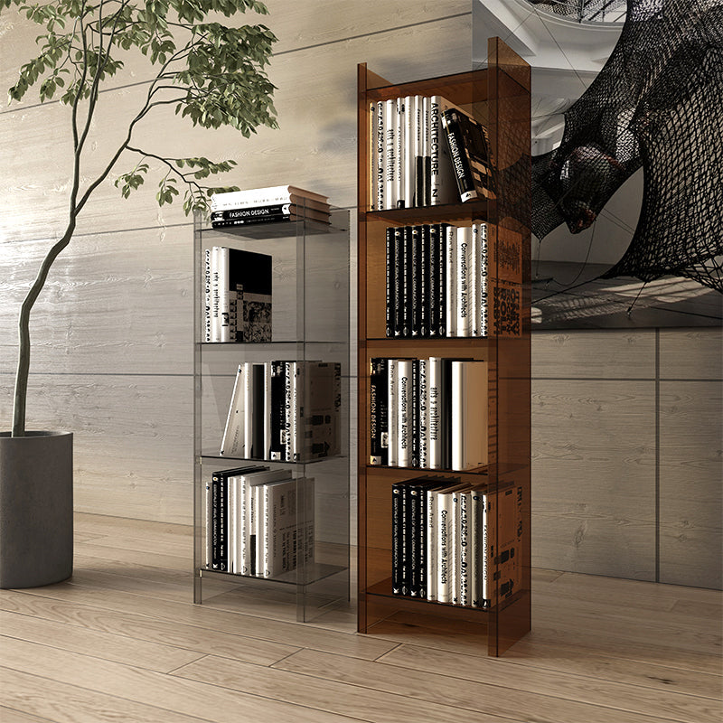 Acrylic Vertical Standard Bookshelf Glam Closed Back Bookshelf for Living Room Clearhalo 'Bookcases' 'furn' 'furn_bookcases' 'Furniture' 'furniture_bookcases' 'kitchen' 'kitchen_bookcases' 'Living Room Furniture' 'Office Furniture' 4844409